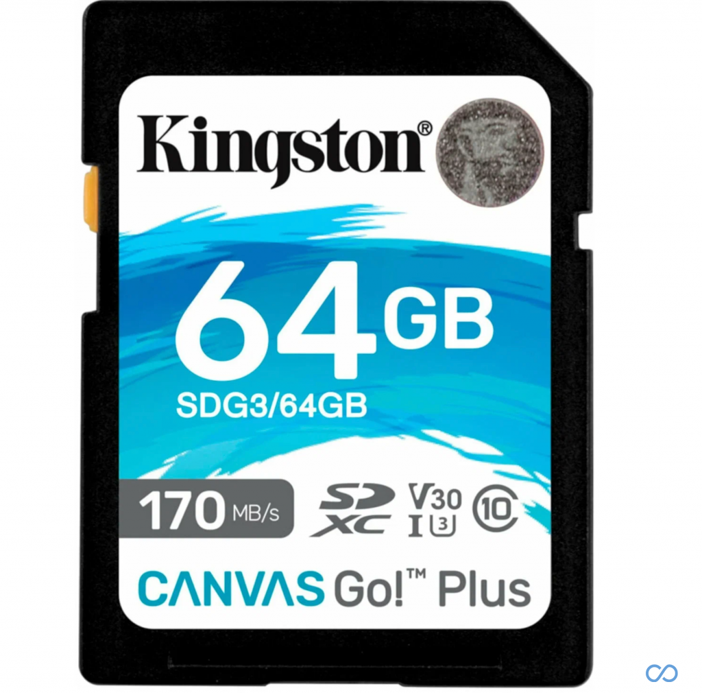 Карта памяти Kingston Canvas Go Plus SDXC UHS-I U3 V30 64Gb (R170/W70 Mb/s)