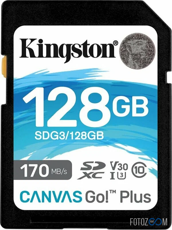 Карта памяти Kingston Canvas Go Plus SDXC UHS-I U3 V30 128Gb (R170/W70 Mb/s)