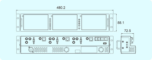 Мониторная сборка 3 x 5.6” TVLogic RKM-356A