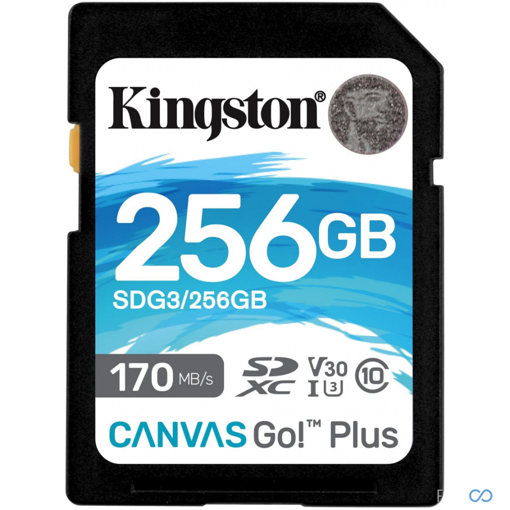 Карта памяти Kingston Canvas Go Plus SDXC UHS-I U3 V30 256Gb (R170/W70 Mb/s)