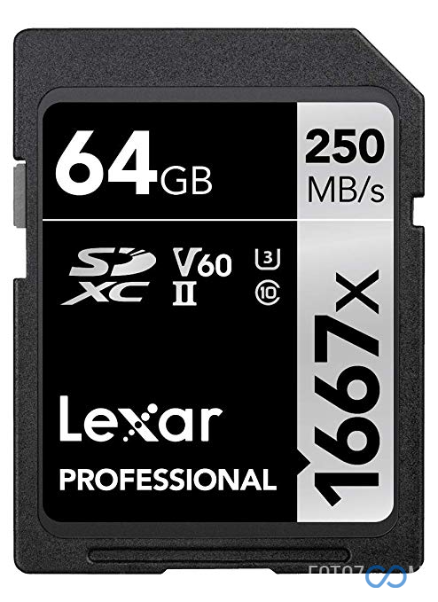Карта памяти Lexar Professional 1667x SDXC UHS-II U3 64GB (R250/W120 MB/s)